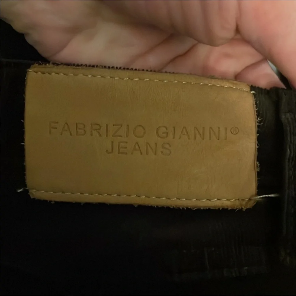 Fabrizio Gianni Jean Slim Fit Stretch Fine wale Corduroy Jeans sz 8 deep brown